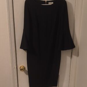 Calvin Klein Black Flared Sleeve Dress